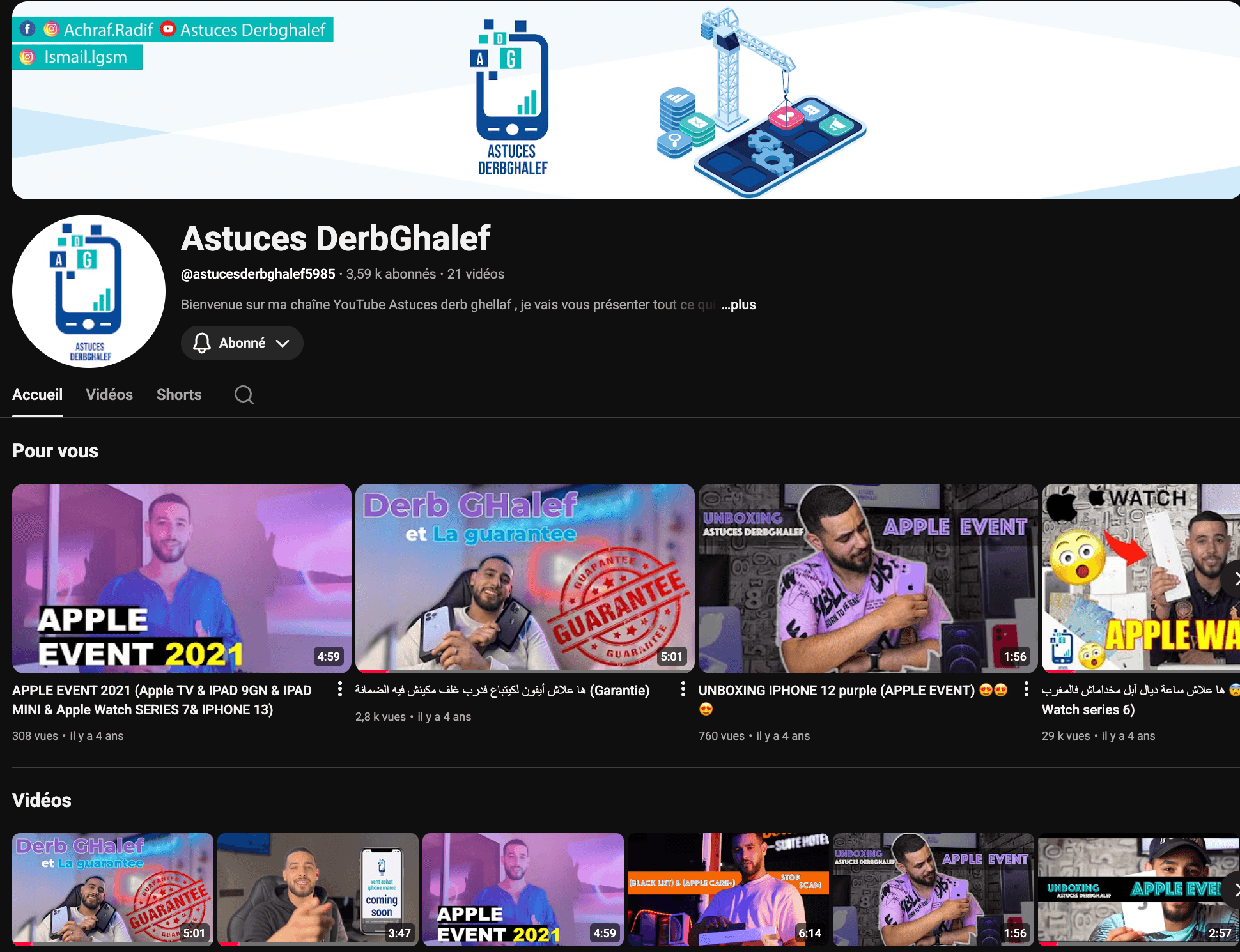 Astuces Derb Ghalef sur YouTube